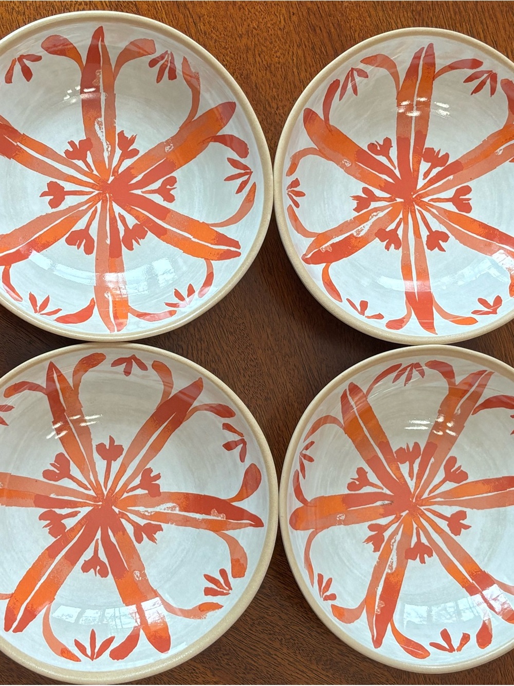 Threshold Bamboo Melamine Plate — Cream with Orange Flecks